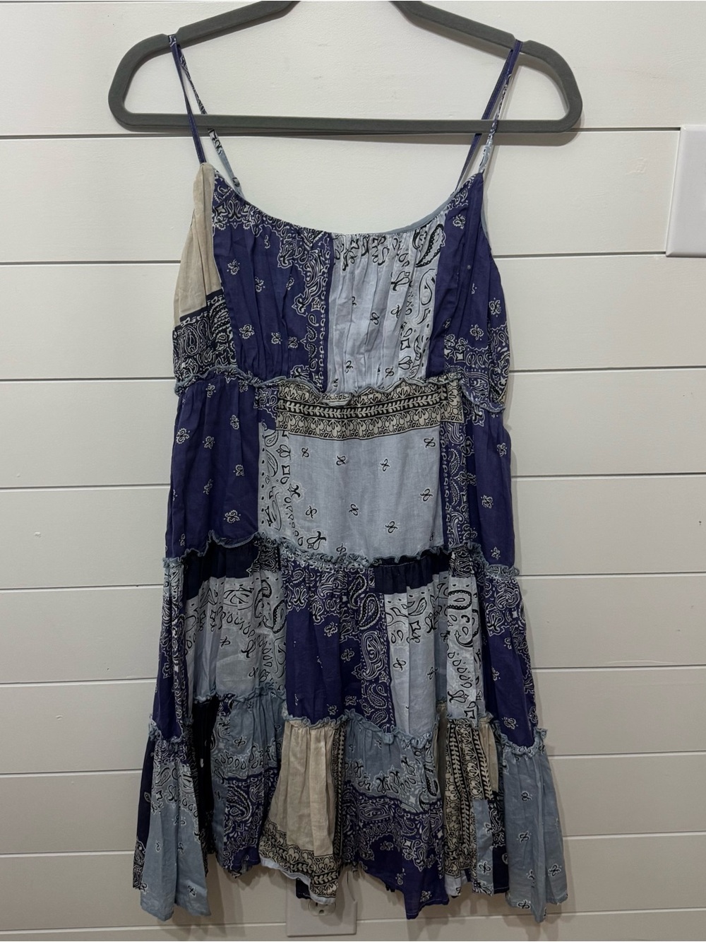 Lucky Brand Patchwork Ruffle Tiered Mini Dress